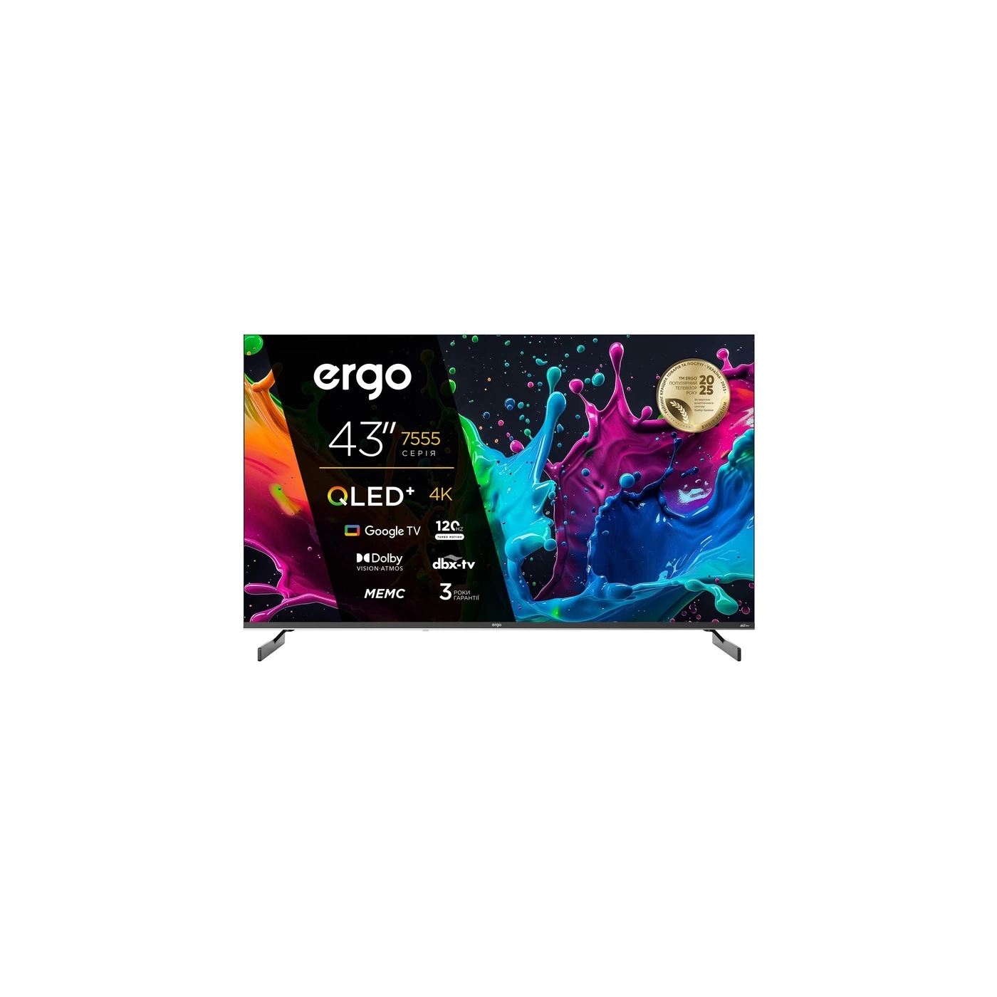 Телевізор Ergo 43JUQ7555, вигляд спереду